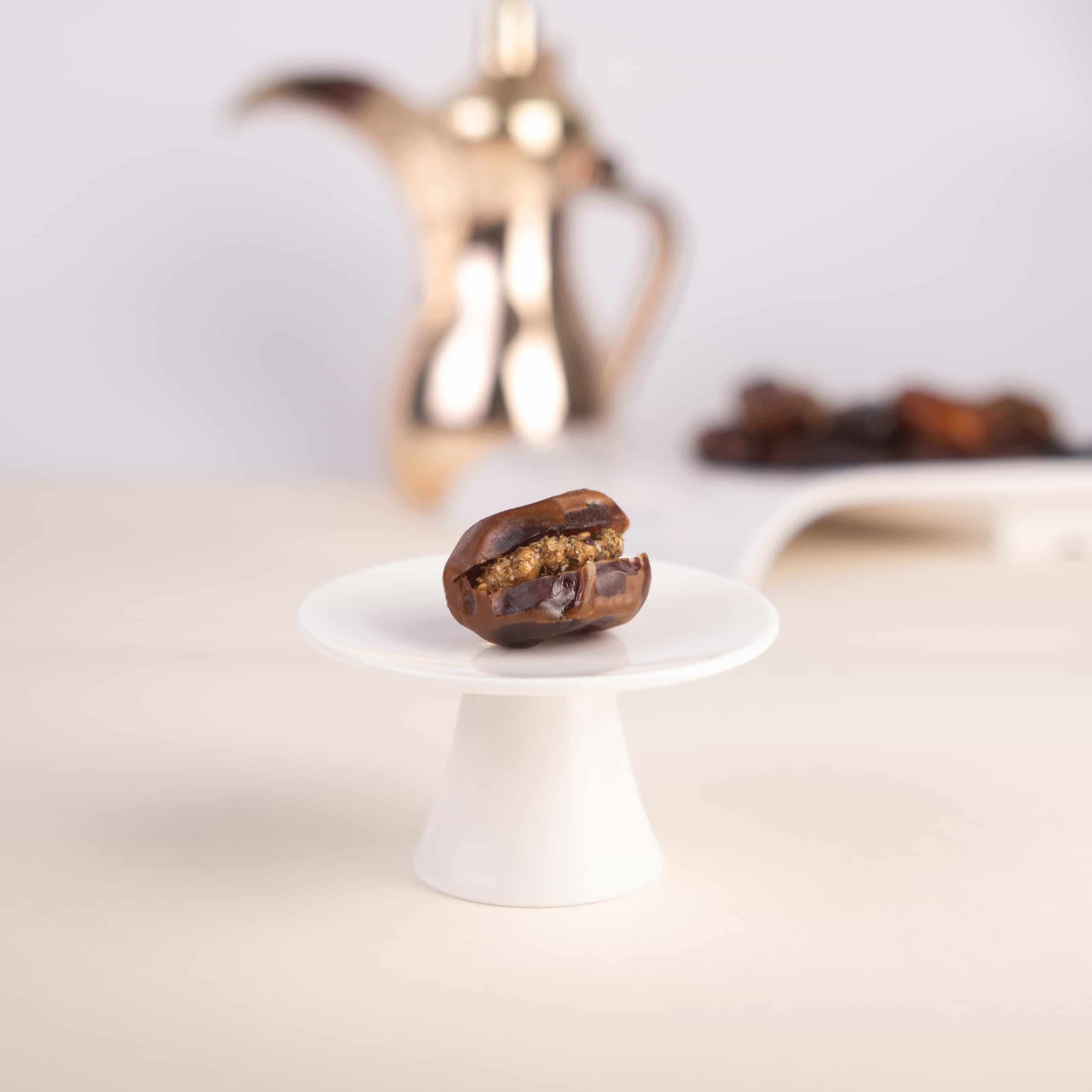 Kholas Dates stuffed with Walnut Zaatar & Caramel